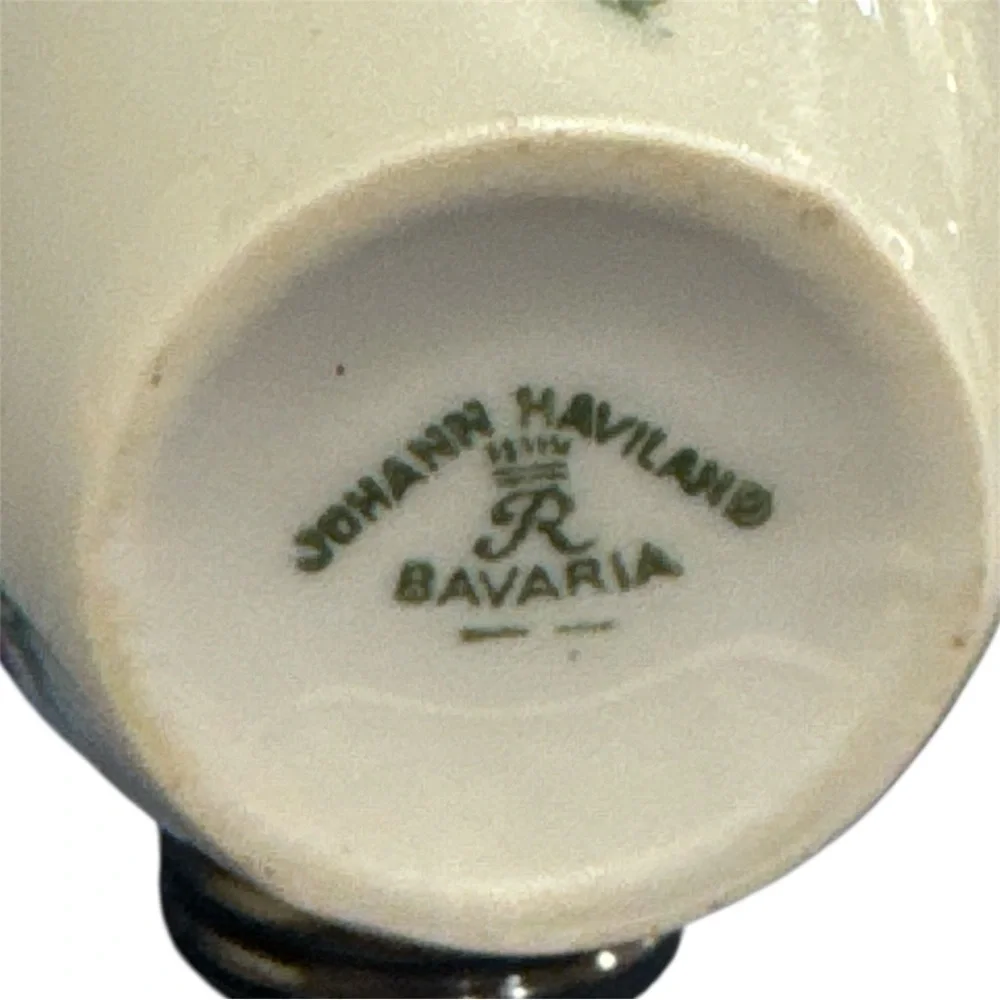 Haviland salt and pepper shakers- Floral with Silver Tops